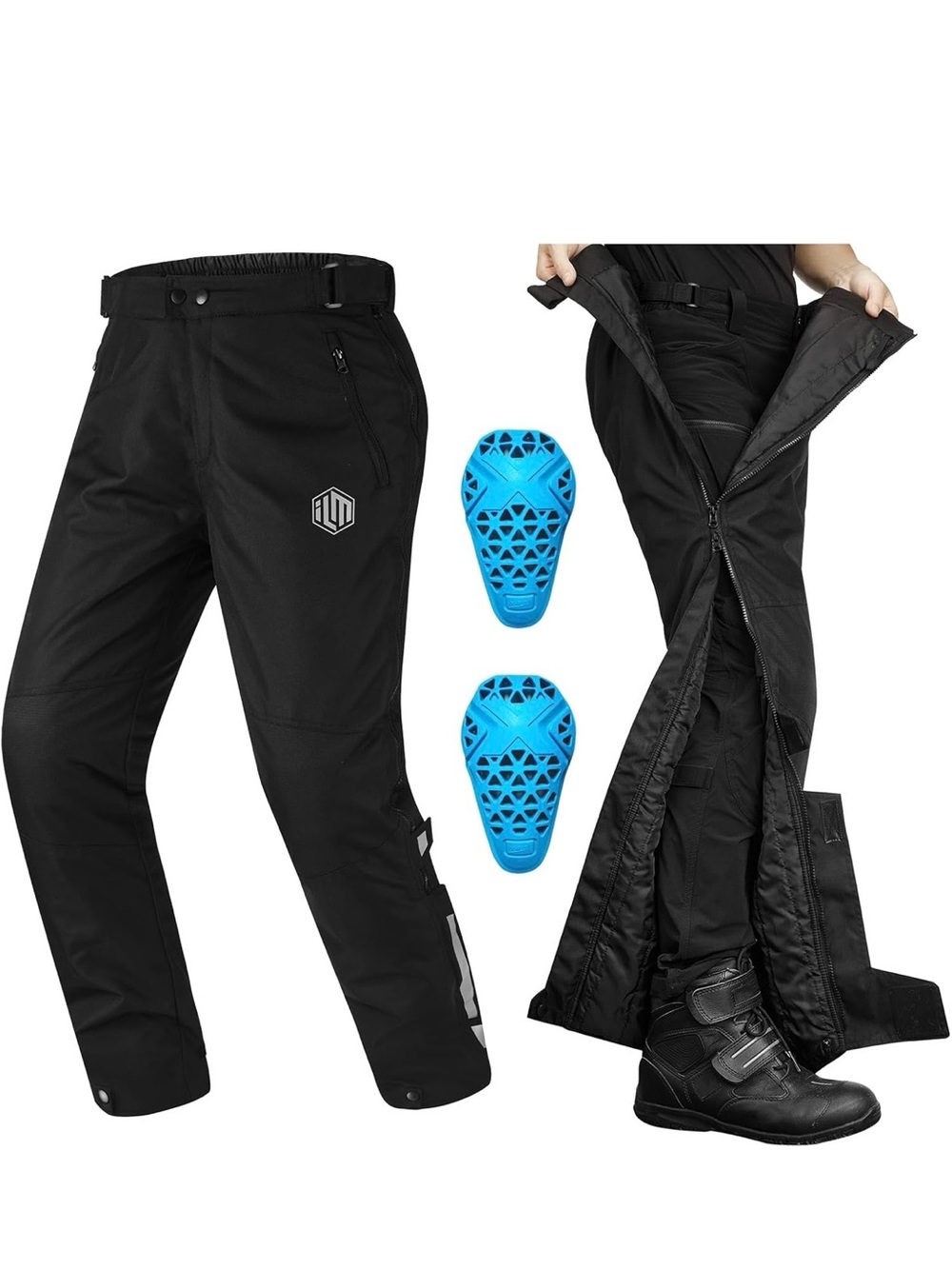 Men's Black Protective Motorcycle Pants with Removable Armor XL/30L *NEW*